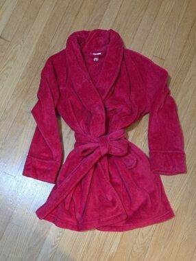 Hot pink plush robe